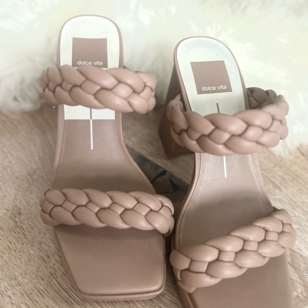 Dolce Vita Women's Taupe Braided Heels